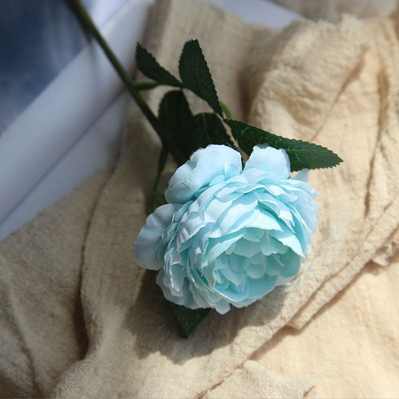 Faux Silk Rose Flower White Red Real Touch Latex Rose