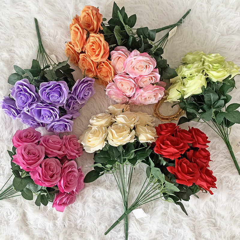 Faux Roses Flower bunch Wedding Home Decorations Artificial Rose Flower Bouquet