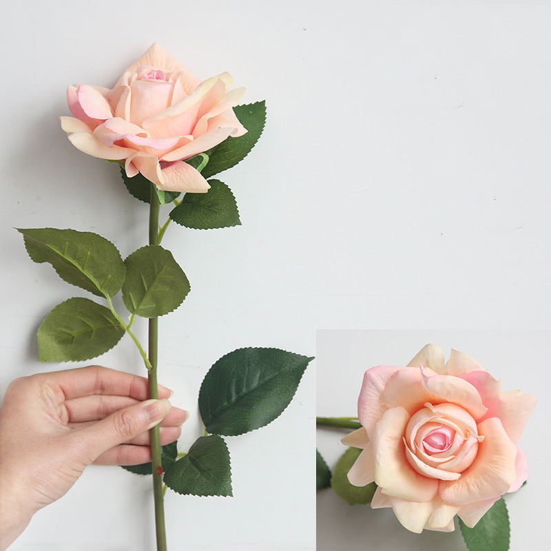 12cm Roses Flowers with Stem Latex Faux Real Touch Latex Rose Flower for Home Decor