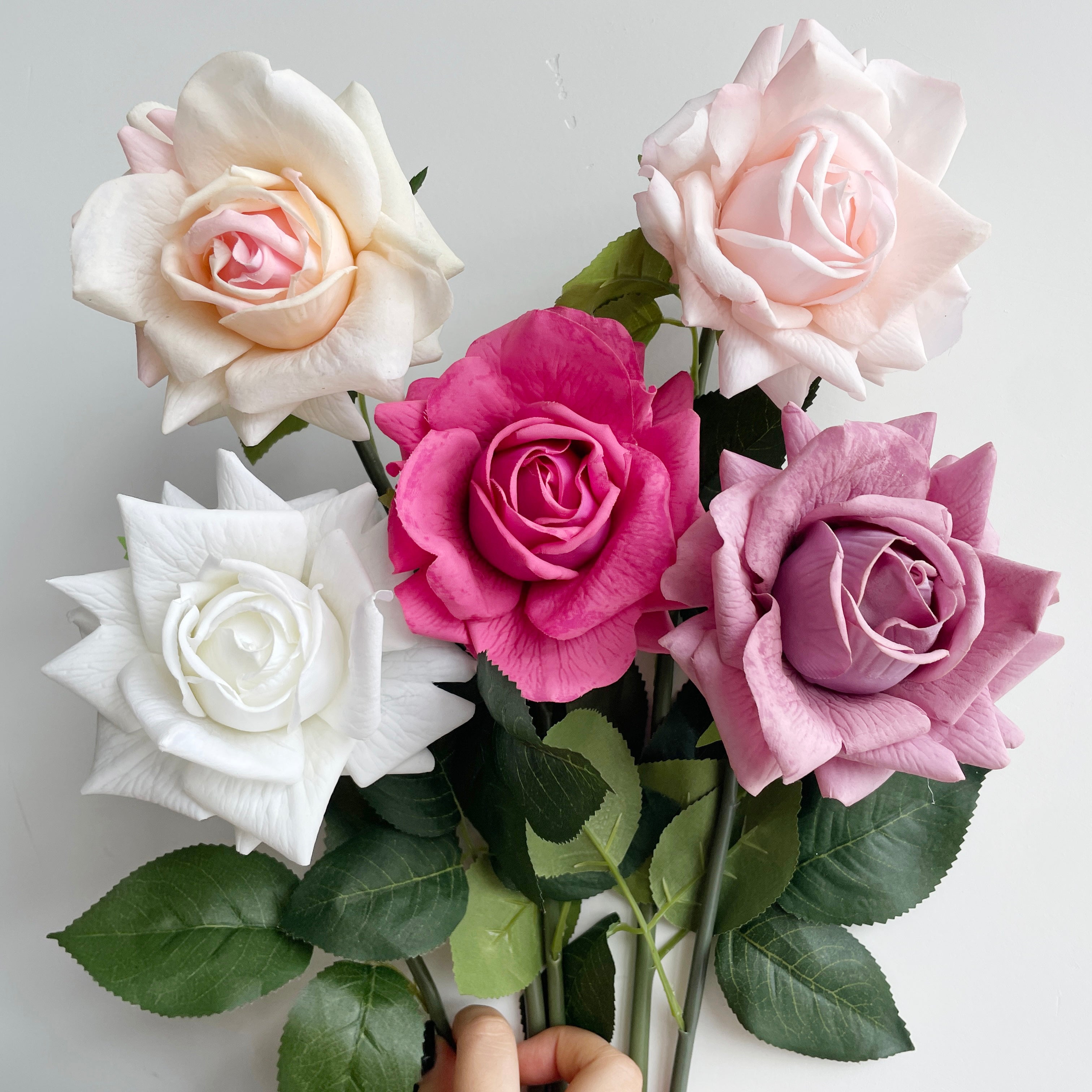 12cm Roses Flowers with Stem Latex Faux Real Touch Latex Rose Flower for Home Decor
