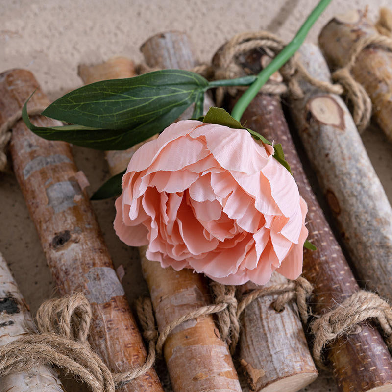 Single Artificial Silk Open Peony Flower for Home Dining Room Decor