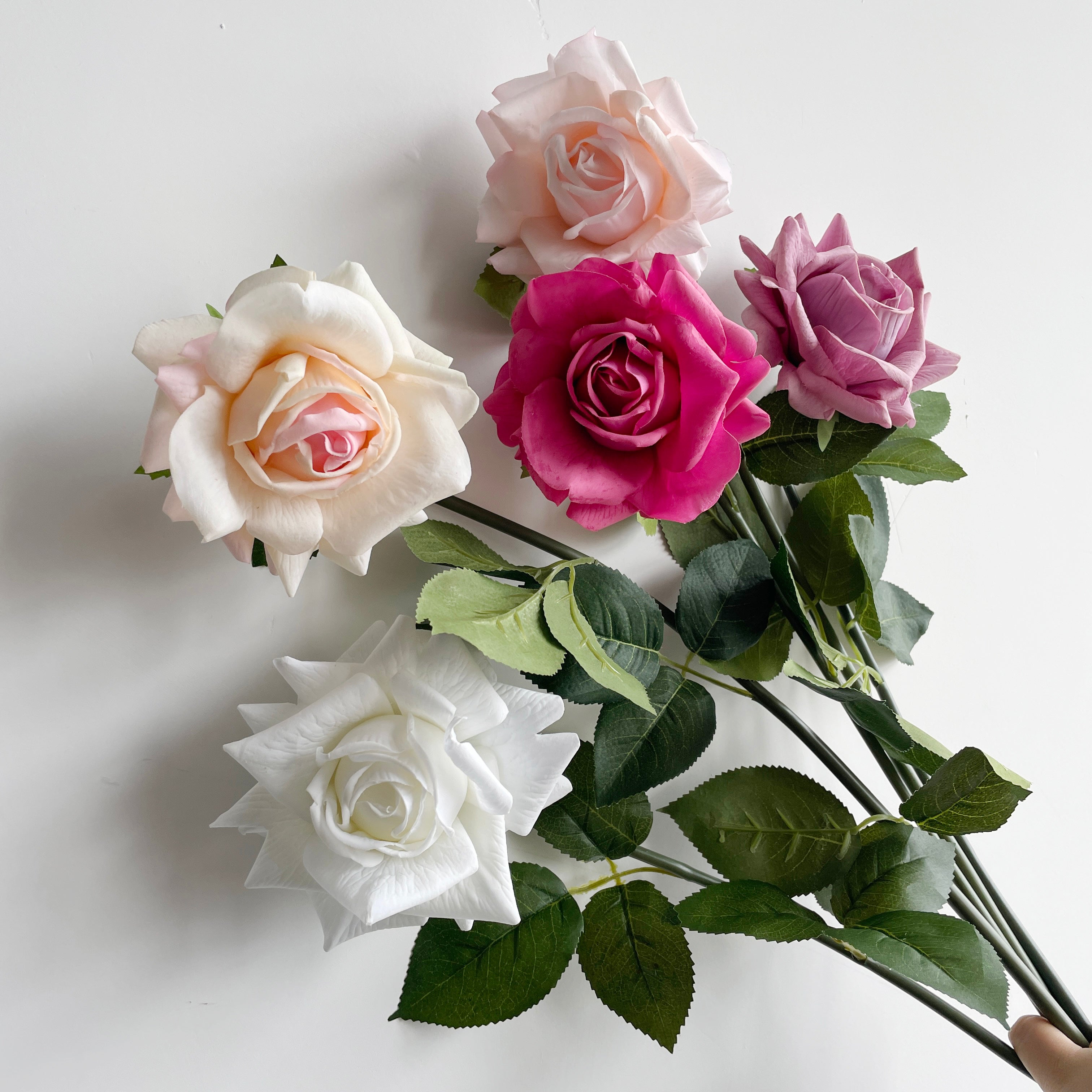 12cm Roses Flowers with Stem Latex Faux Real Touch Latex Rose Flower for Home Decor