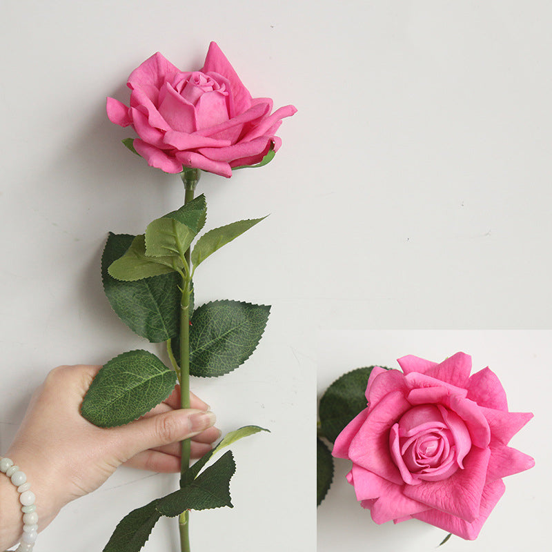 12cm Roses Flowers with Stem Latex Faux Real Touch Latex Rose Flower for Home Decor