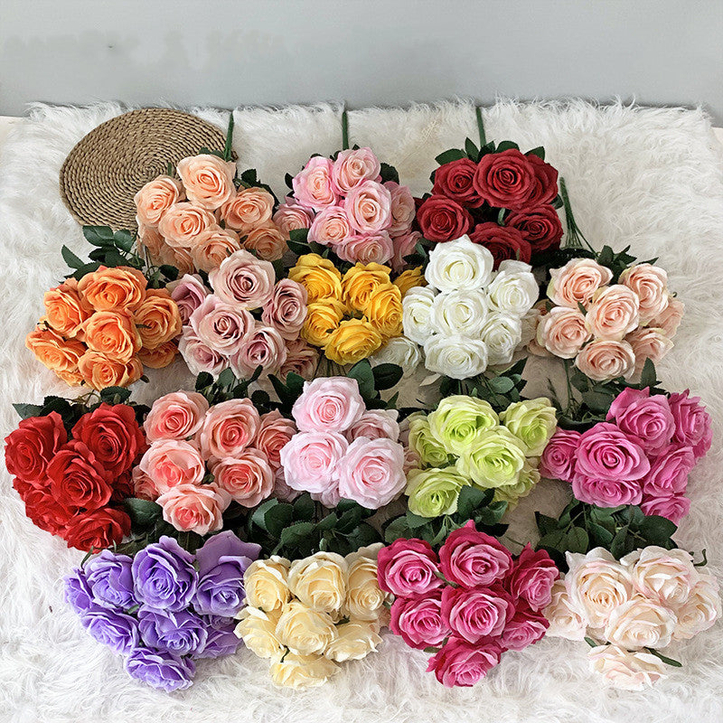 Faux Roses Flower bunch Wedding Home Decorations Artificial Rose Flower Bouquet